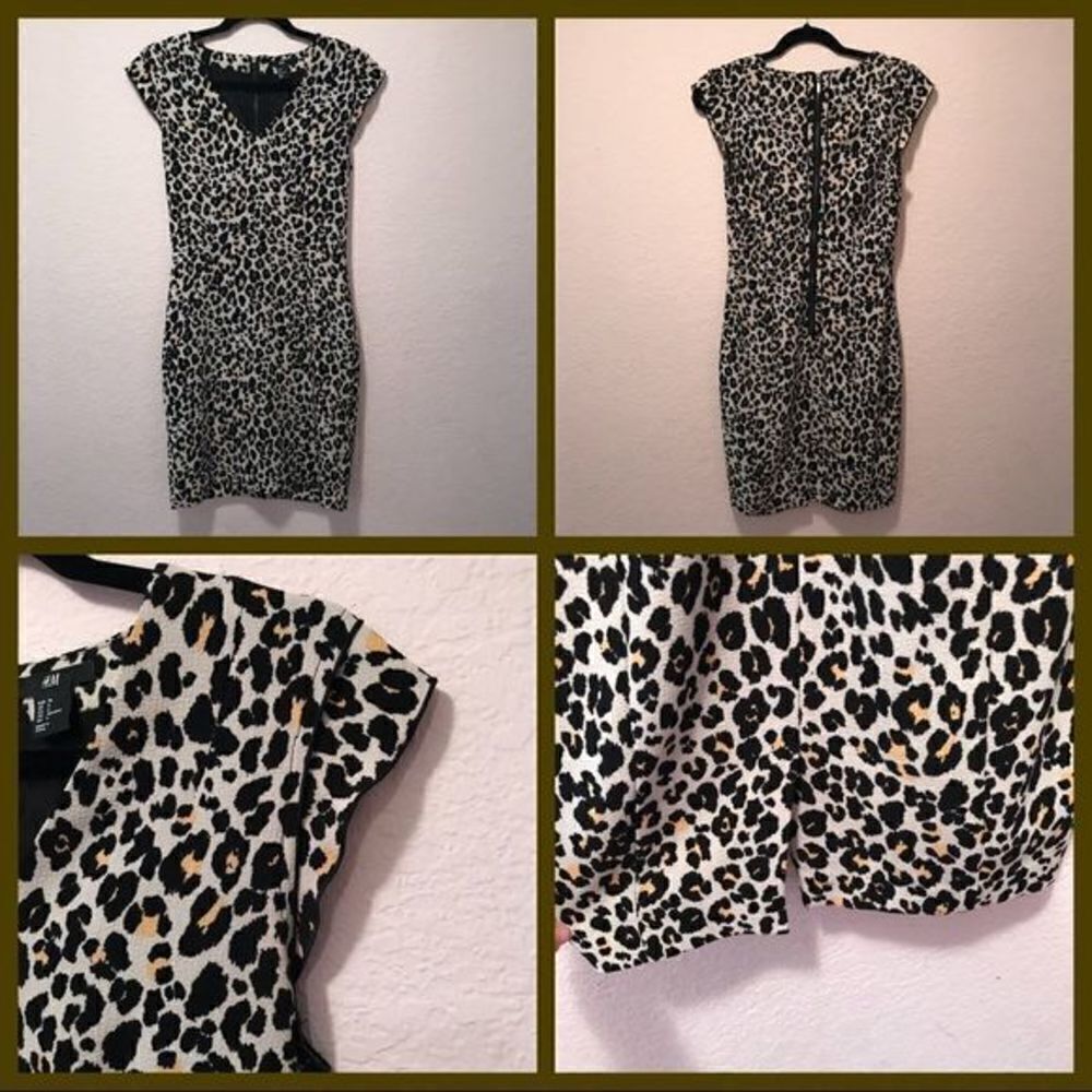 *30off3* NWOT. H&M sexy leopard print dress zips on back - Picture 2 of 10